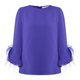 Spring Feather Cuff Blouse