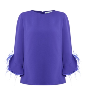 Spring Feather Cuff Blouse