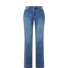 Logo Faded Flared Jeans