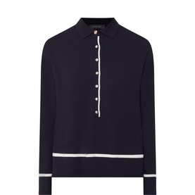 Stripe Knit Polo Shirt