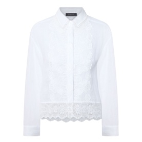 Lace Trim Relaxed Shirt