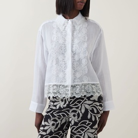 Lace Trim Relaxed Shirt