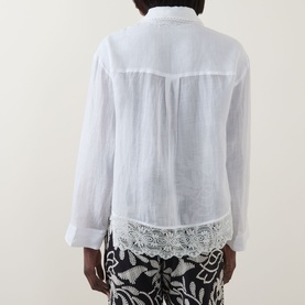 Lace Trim Relaxed Shirt
