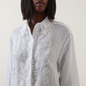 Lace Trim Relaxed Shirt