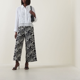 Lace Trim Relaxed Shirt
