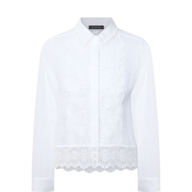 Lace Trim Relaxed Shirt