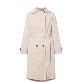 Double-Breasted Belted Trench Coat