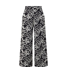 Embroidered Palazzo Trousers