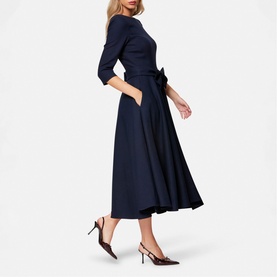 Eva Bow Detail Flared Dress