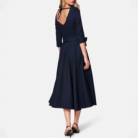 Eva Bow Detail Flared Dress
