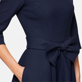 Eva Bow Detail Flared Dress