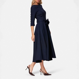 Eva Bow Detail Flared Dress