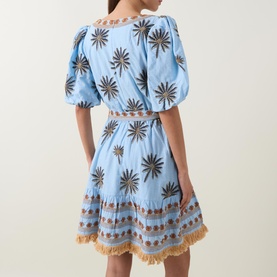 Palms Embroidered Mini Dress