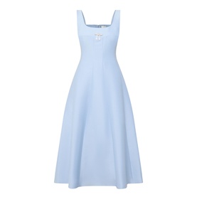 Vivian Embellished Brooch Flared Dress