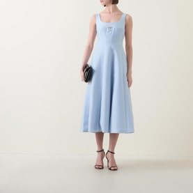 Vivian Embellished Brooch Flared Dress