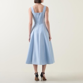Vivian Embellished Brooch Flared Dress