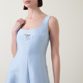 Vivian Embellished Brooch Flared Dress