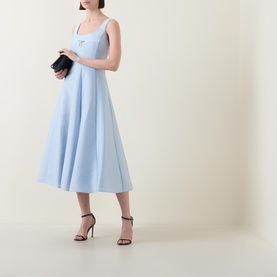 Vivian Embellished Brooch Flared Dress