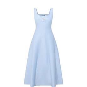 Vivian Embellished Brooch Flared Dress