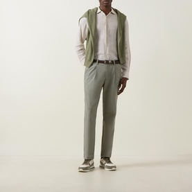Mid-Rise Straight Leg Casual Trousers