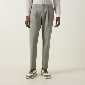 Mid-Rise Straight Leg Casual Trousers