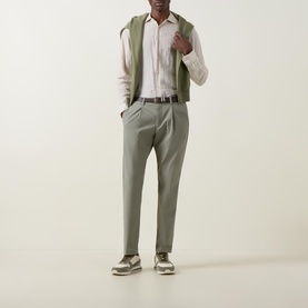 Mid-Rise Straight Leg Casual Trousers