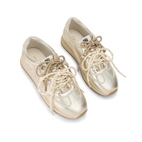 Lala Metallic Leather Trainers