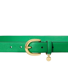Charm Crosshatch Leather Belt
