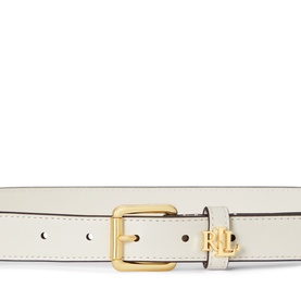 Logo-Keeper Leather Skinny Belt