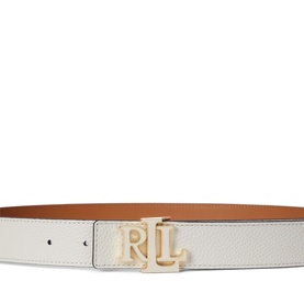Logo Reversible Pebbled Leather Belt