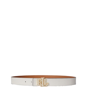 Logo Reversible Pebbled Leather Belt