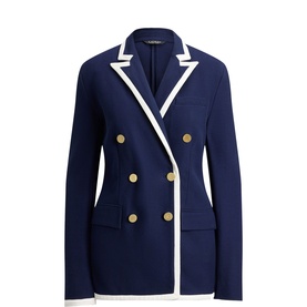 Double-Breasted Piqu&eacute; Blazer