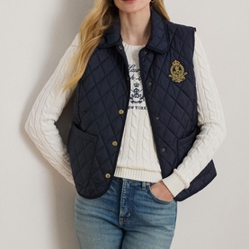 Crest Logo Diamond Quilted Gilet