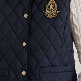 Crest Logo Diamond Quilted Gilet