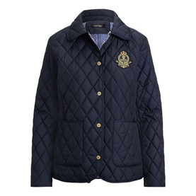 Crest Patch Diamond Quilted Jacket