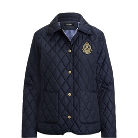 Crest Patch Diamond Quilted Jacket