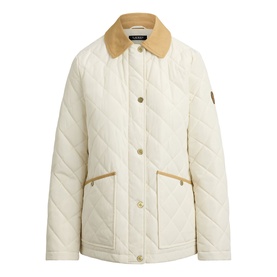 Twill Trim Diamond Quilted Barn Jacket