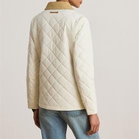 Twill Trim Diamond Quilted Barn Jacket