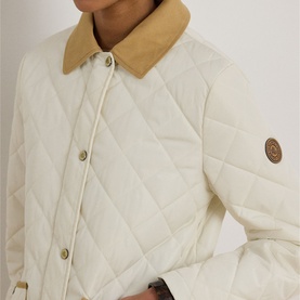 Twill Trim Diamond Quilted Barn Jacket