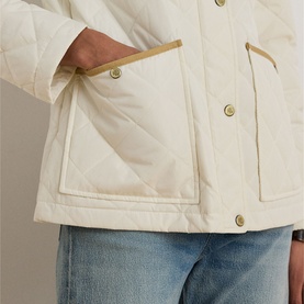 Twill Trim Diamond Quilted Barn Jacket