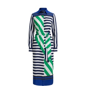 Striped Crepe Shirt Dress