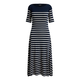 Striped Ribbed Flared Dress