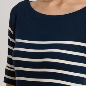 Striped Ribbed Flared Dress