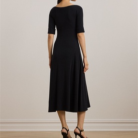 Ribbed Knit Flared Dress