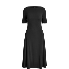 Ribbed Knit Flared Dress