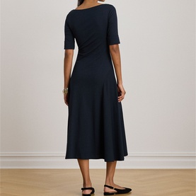 Ribbed Knit Flared Dress