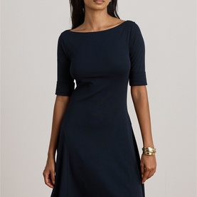 Ribbed Knit Flared Dress