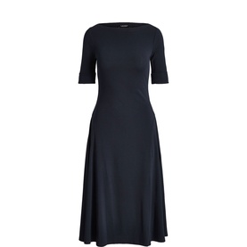 Ribbed Knit Flared Dress