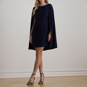 Cape Georgette Cocktail Dress