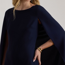 Cape Georgette Cocktail Dress